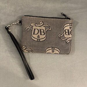 Dooney & Bourke Logo Wristlet in Black and Tan